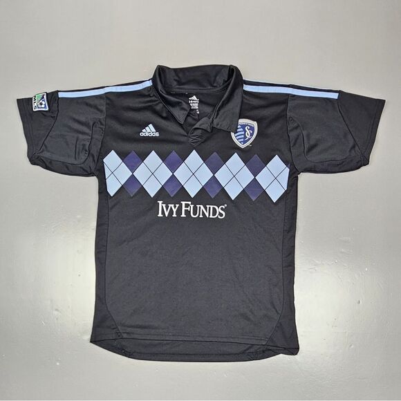 adidas Other - Adidas Sporting KC Soccer‎ Jersey Youth Large. 2013/2014 3rd Formotion Argyle.